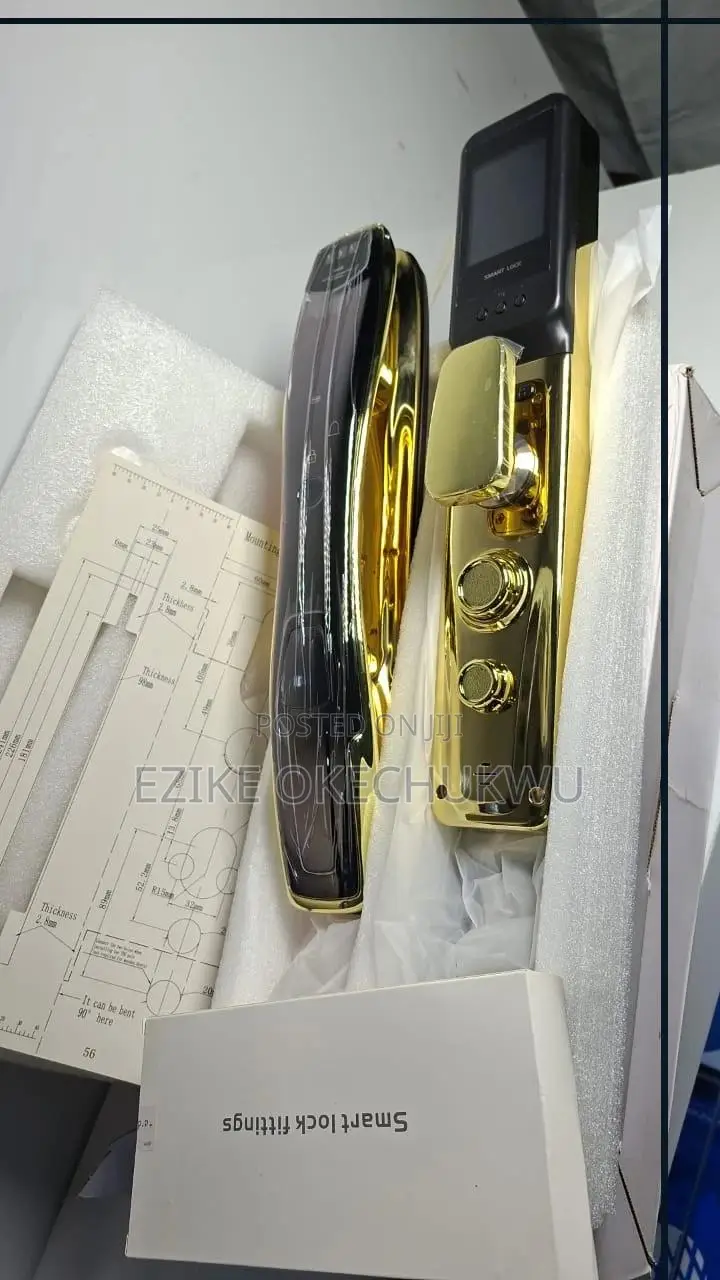 Golden Smart Door Lock , 3d Face Recognition, Fingerprint, Mobile App