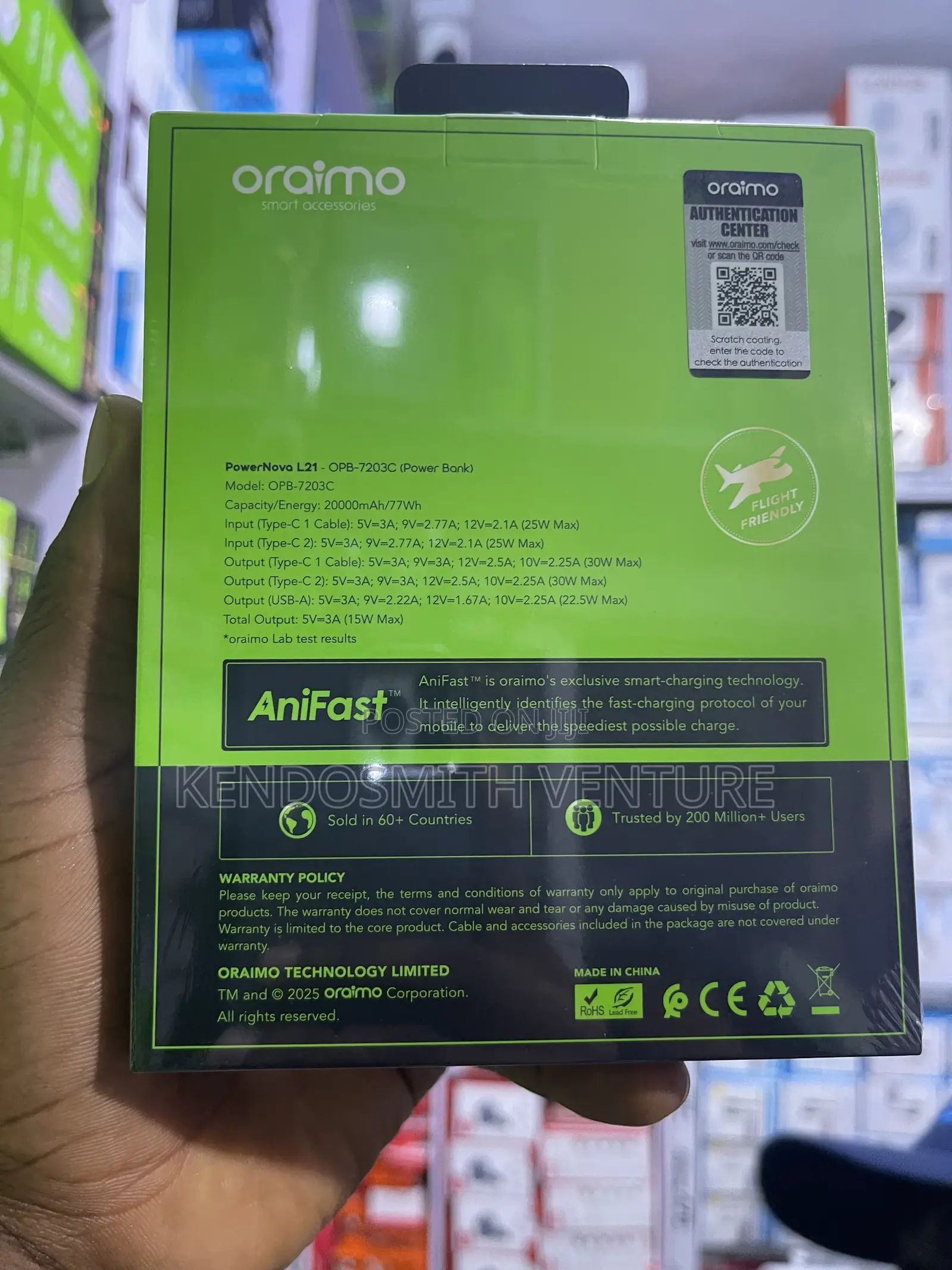 Oraimo Powernova L21 20000mah 30w Fast Charging Power Bank