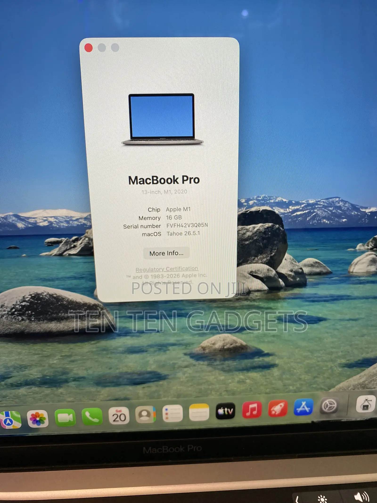 Laptop Apple MacBook Pro 2020 16GB Apple M1 SSD 512GB