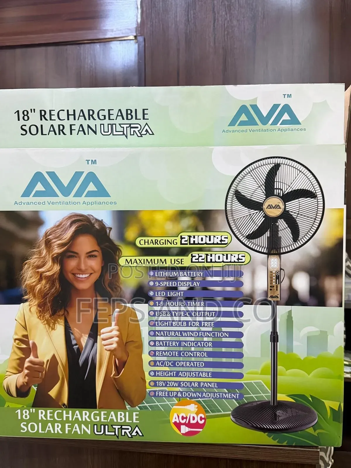 Rechargeable Solar Fan