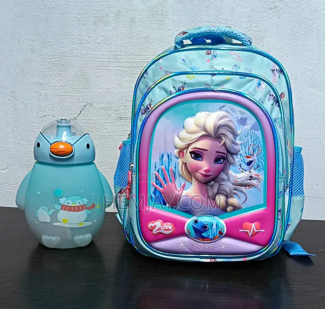 (2in1) Kids Classy School Bag and Water Bottle