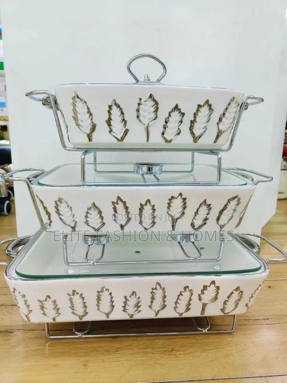 Luxury Ceramic Food Warmer Casserole Dish Set