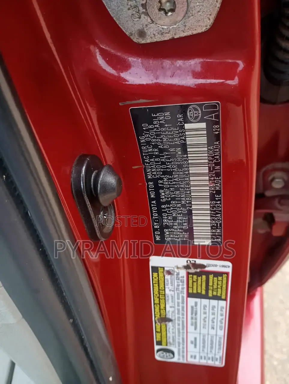 Toyota Corolla LE 4dr Sedan (1.8L 4cyl 4A) 2011 Red