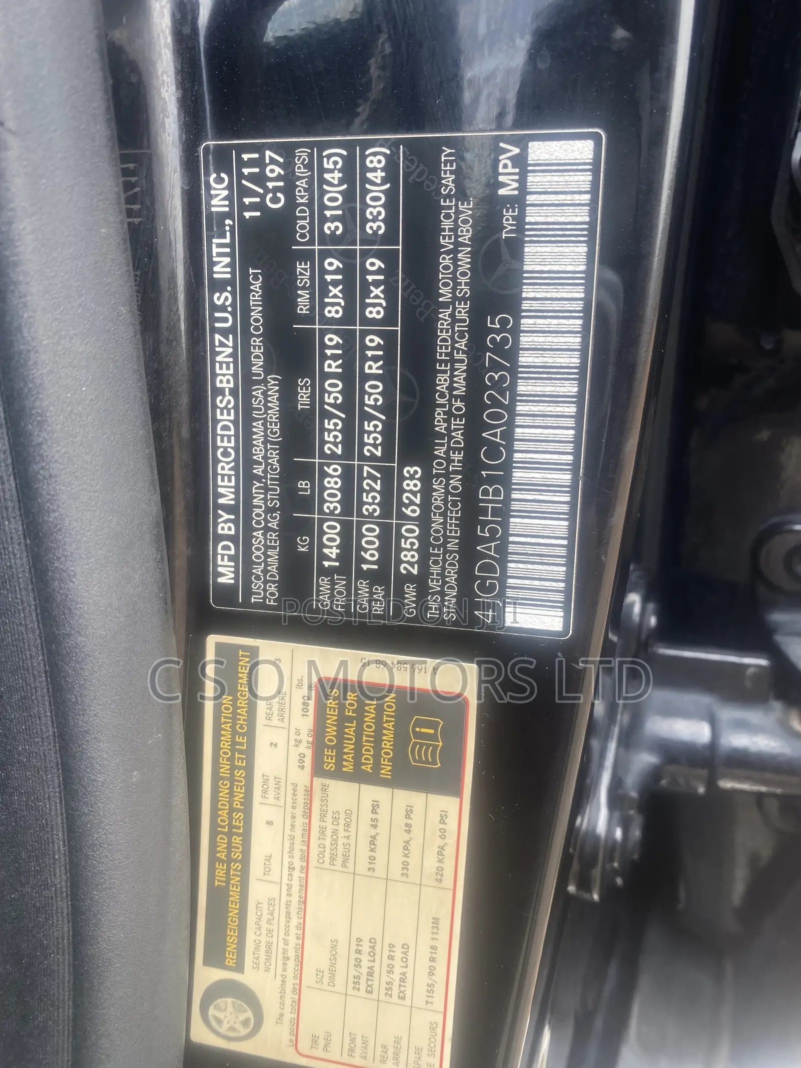 Mercedes-Benz M Class 2012 Black