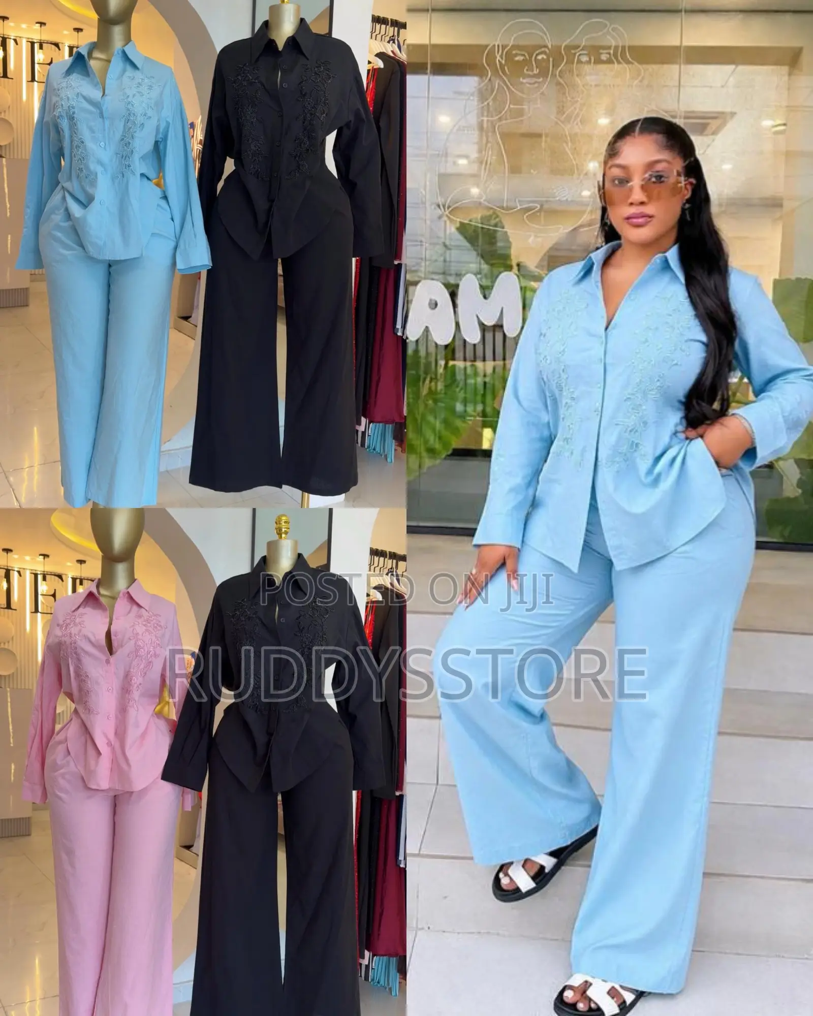Luxury Beaded Linen Sleeve Co-Ord Set