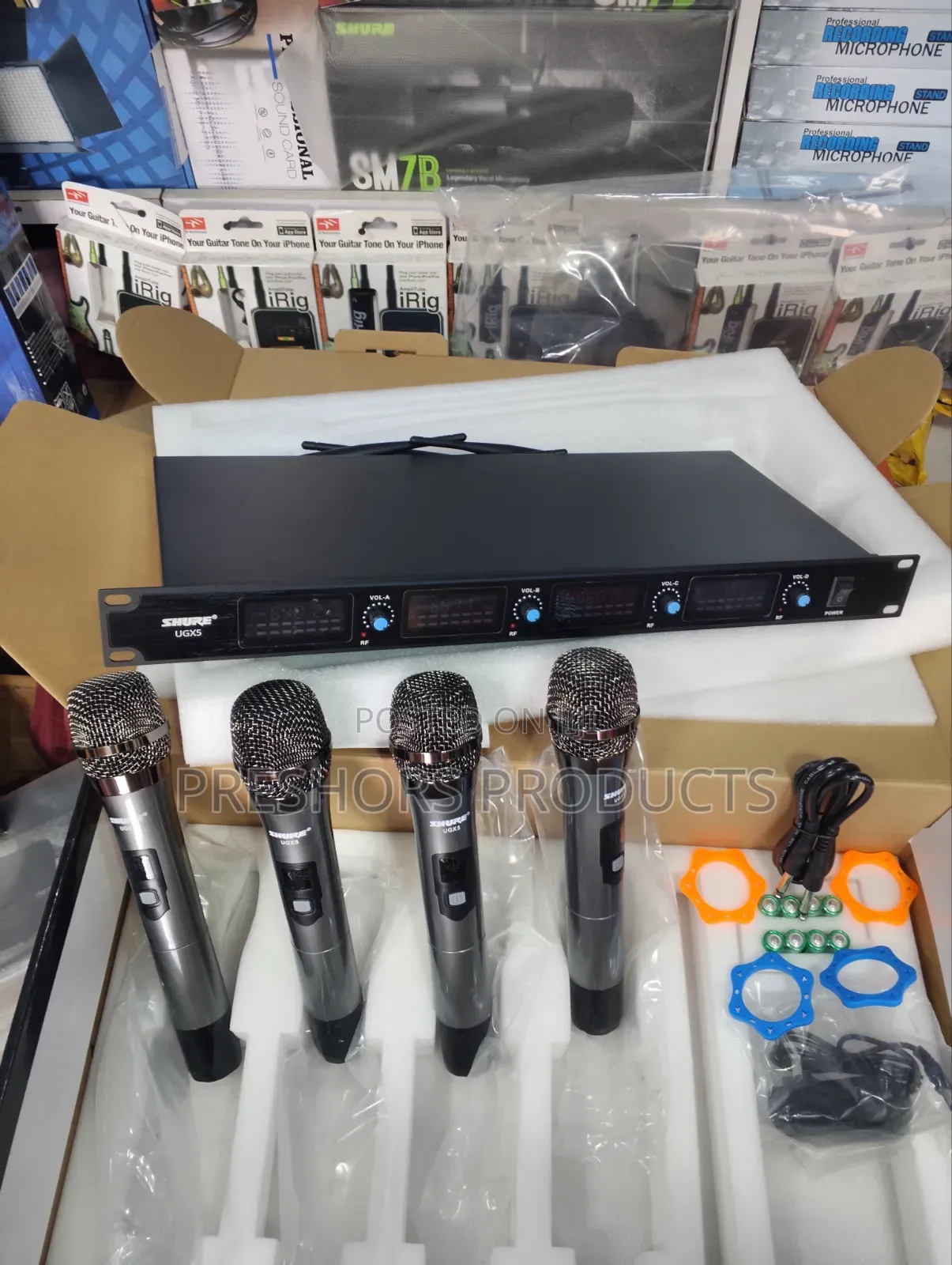 Professional Ugx5 Shure 4in1 Wireless Microphone System