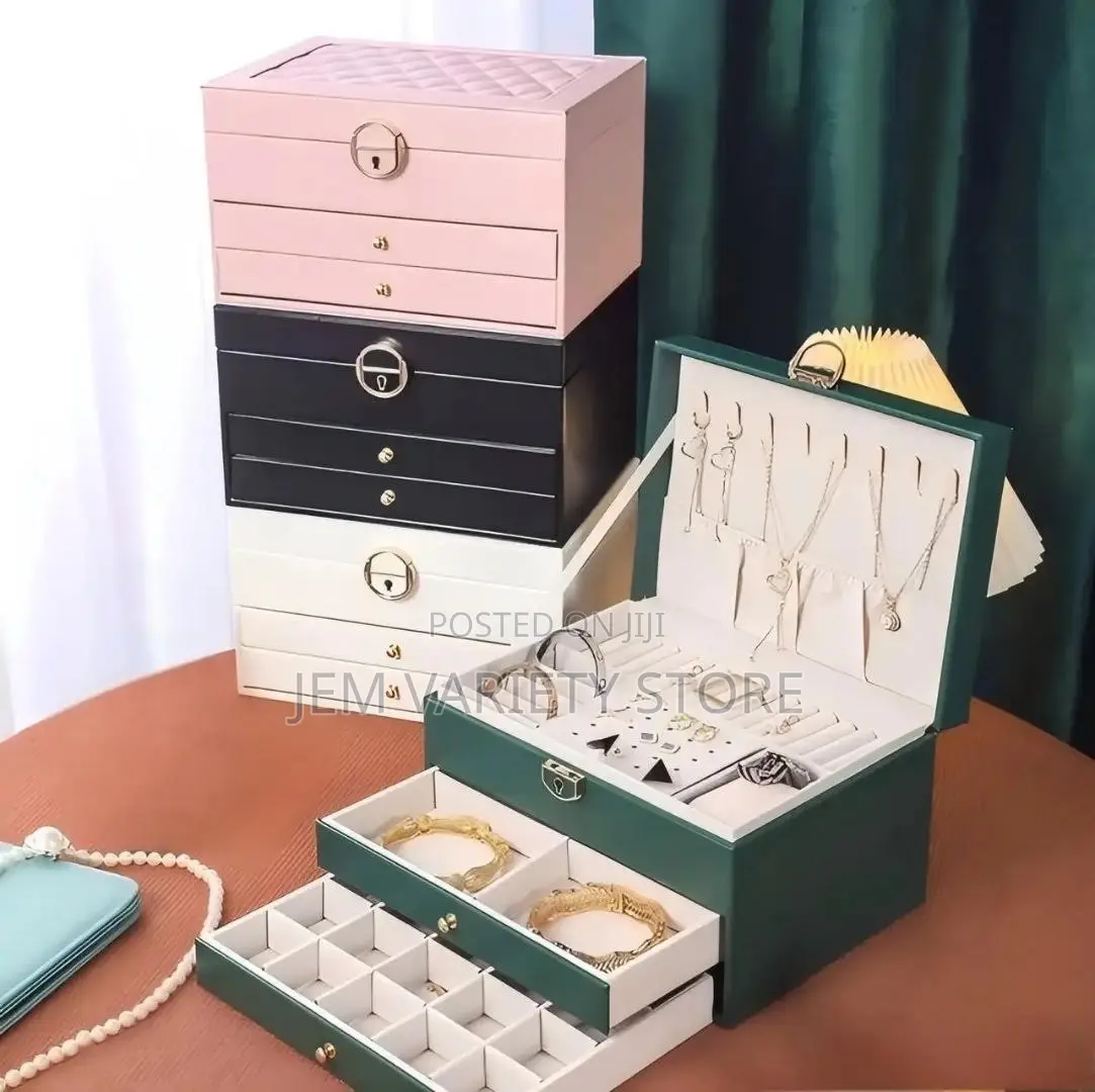 3layer Multifunctional Leather Jewellery Box.