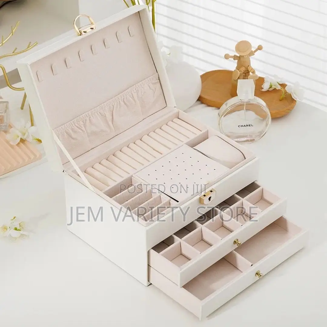 3layer Multifunctional Leather Jewellery Box.