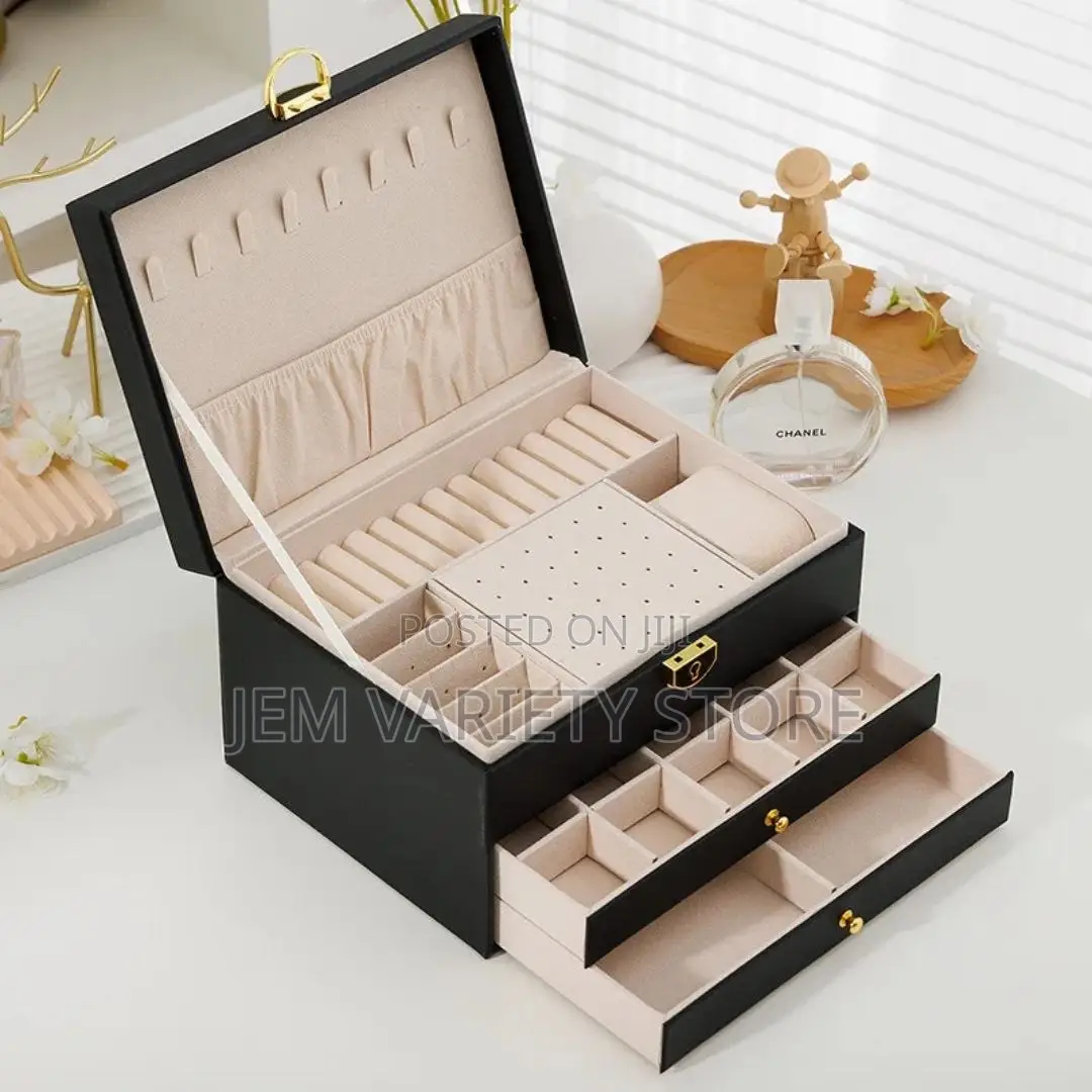 3layer Multifunctional Leather Jewellery Box.