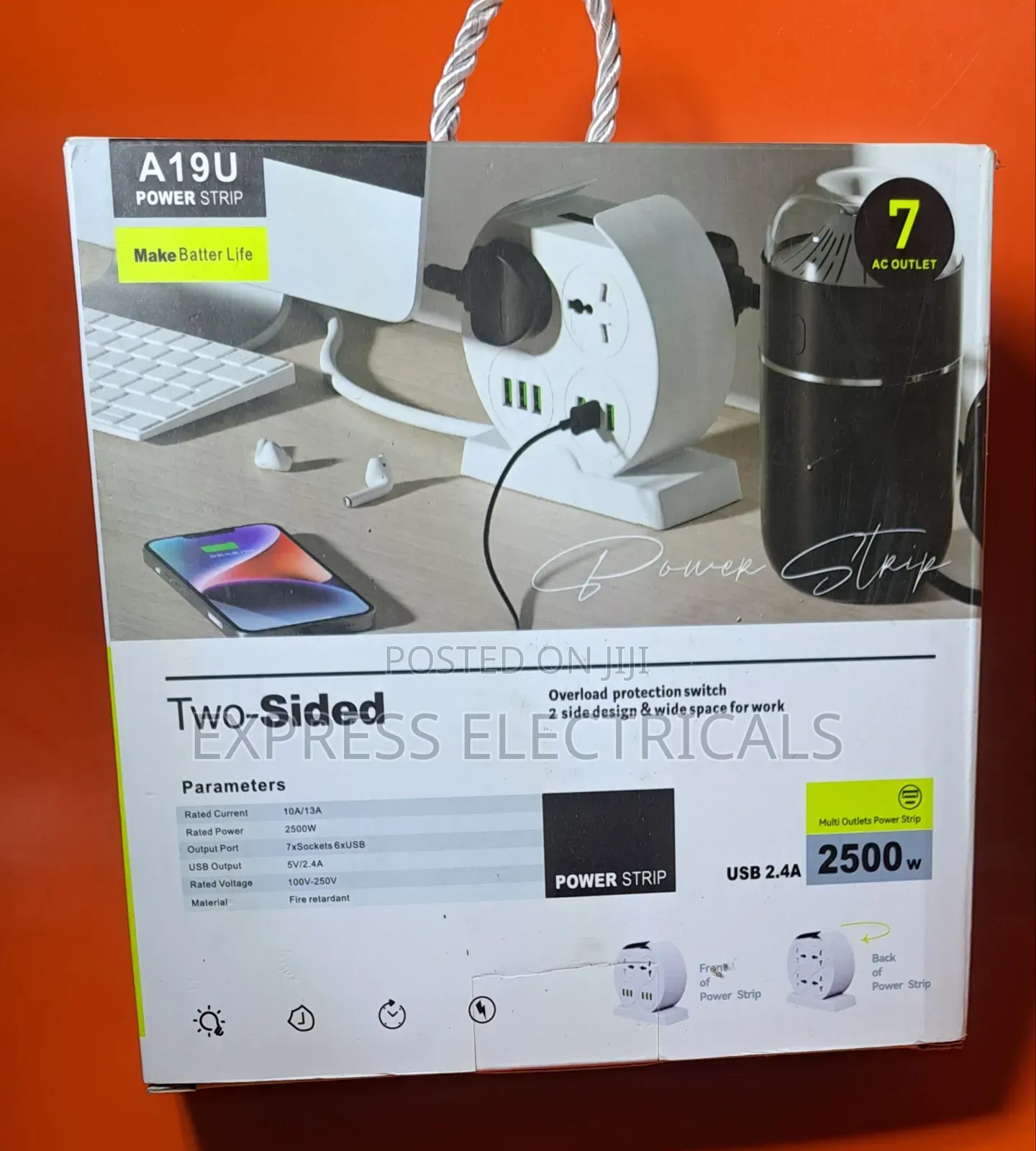 Vbt-ax 7 Socket Power +6 6 Usb Ports -a19u 2 Sided