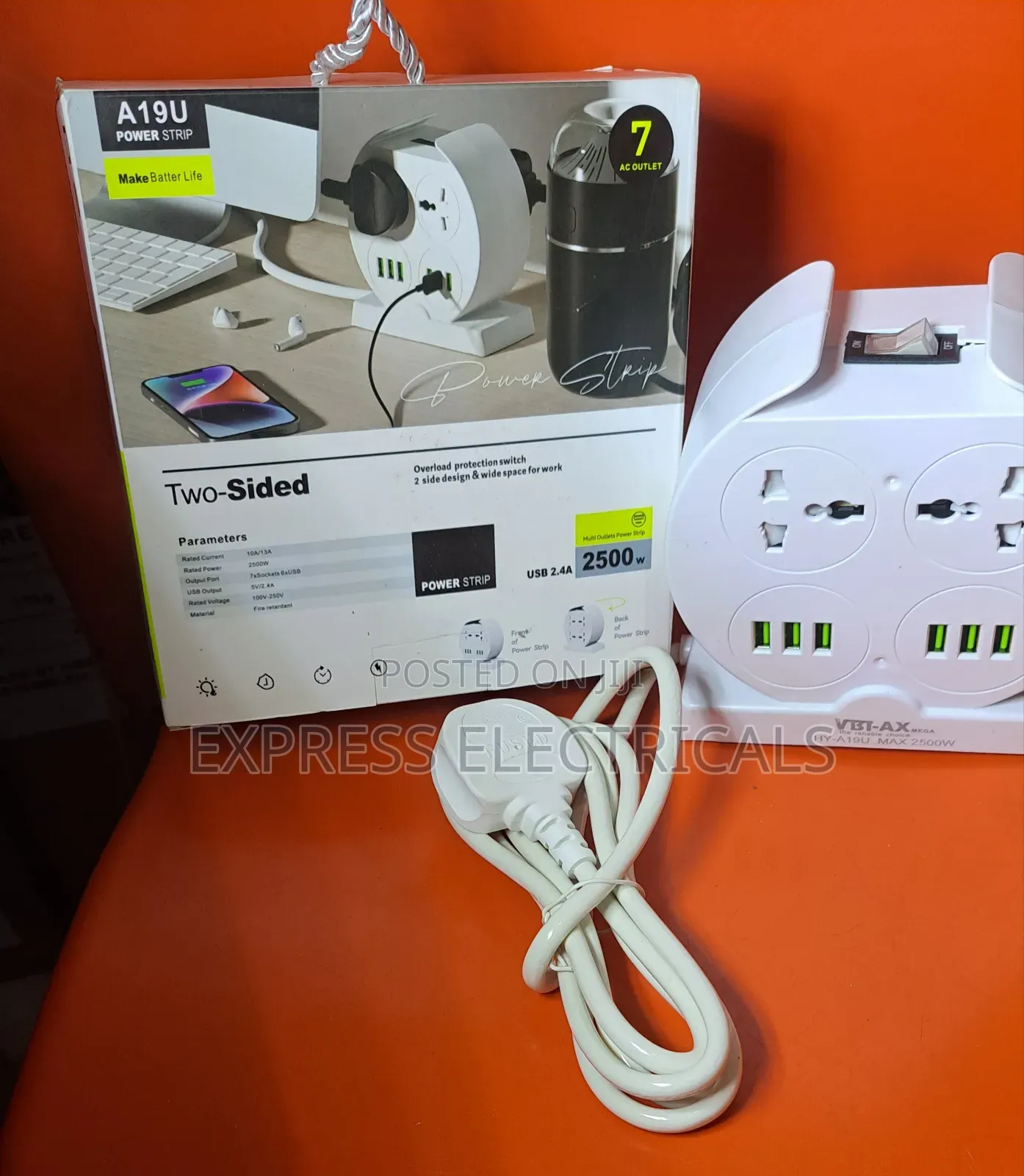Vbt-ax 7 Socket Power +6 6 Usb Ports -a19u 2 Sided