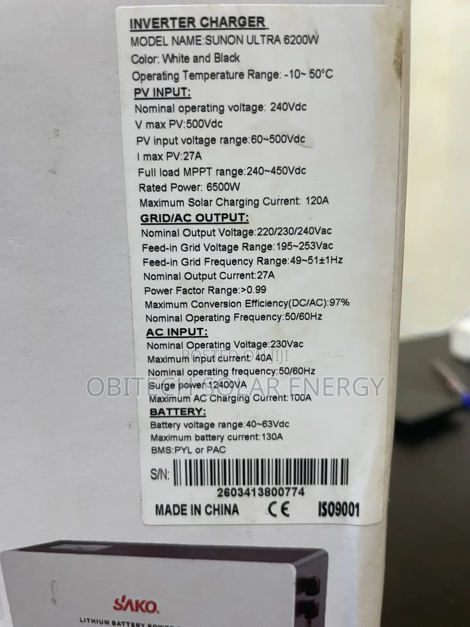 Sako 6.2kva 48v Hybrid Inverter