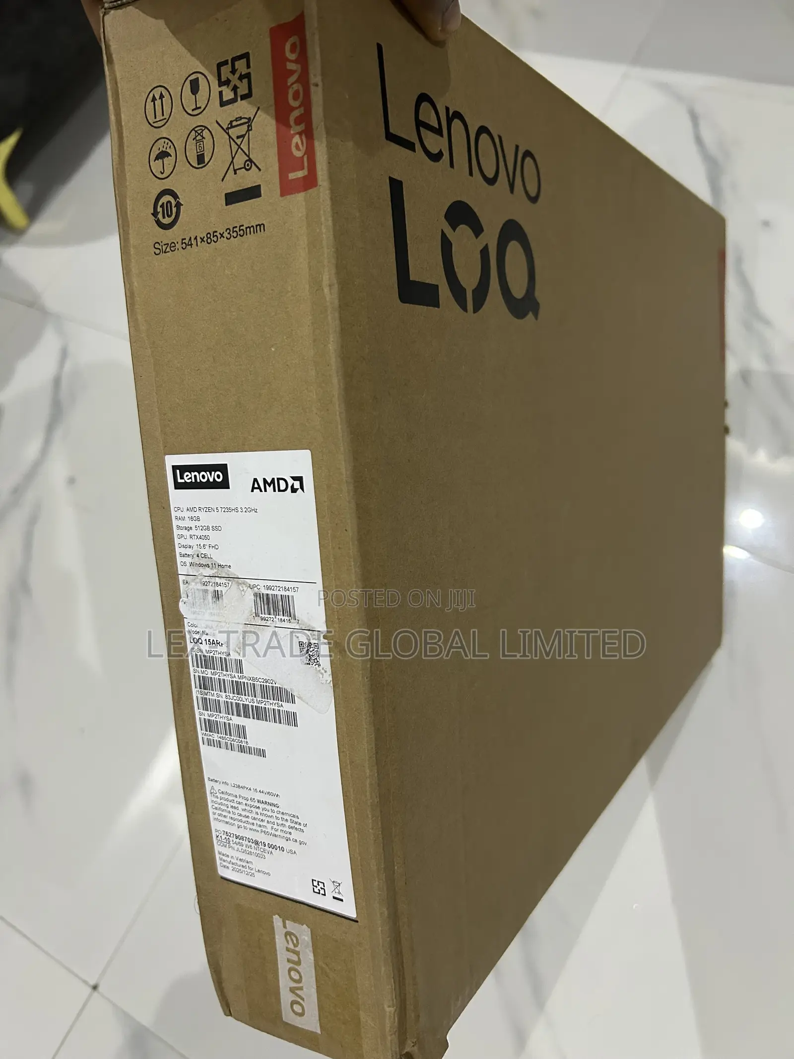 New Laptop Lenovo LOQ 15ARP9 16GB AMD Ryzen 5 SSD 512GB