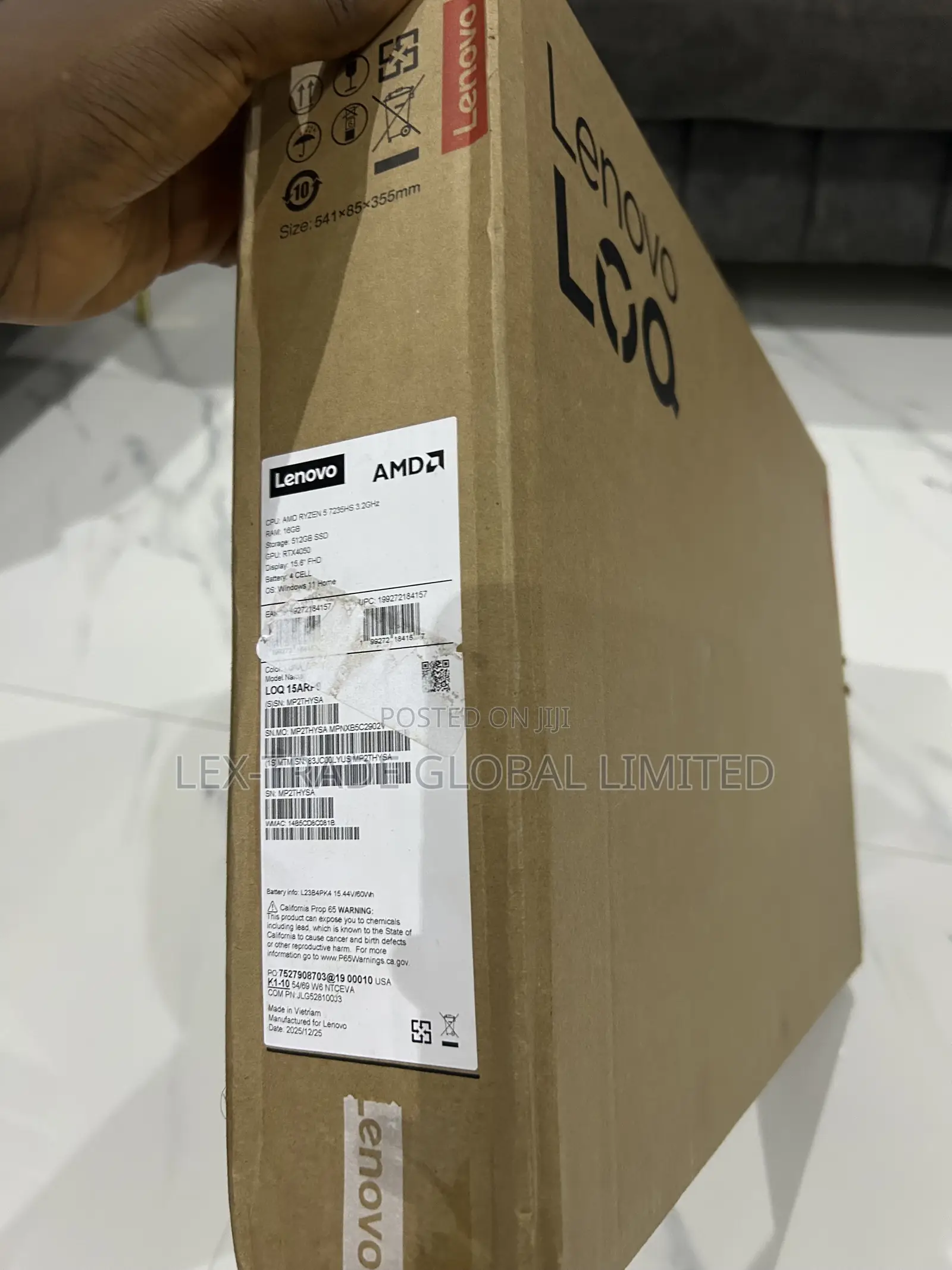 New Laptop Lenovo LOQ 15ARP9 16GB AMD Ryzen 5 SSD 512GB