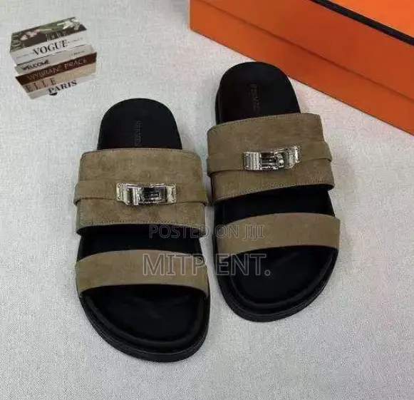 Hermes Luxury Leather Slides for Men