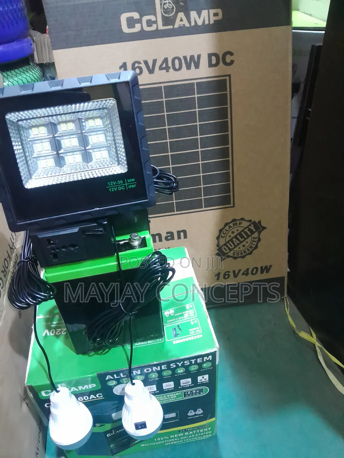 Cclamp 12v 360wh Solar Power System Kits With 40w Solar Panel