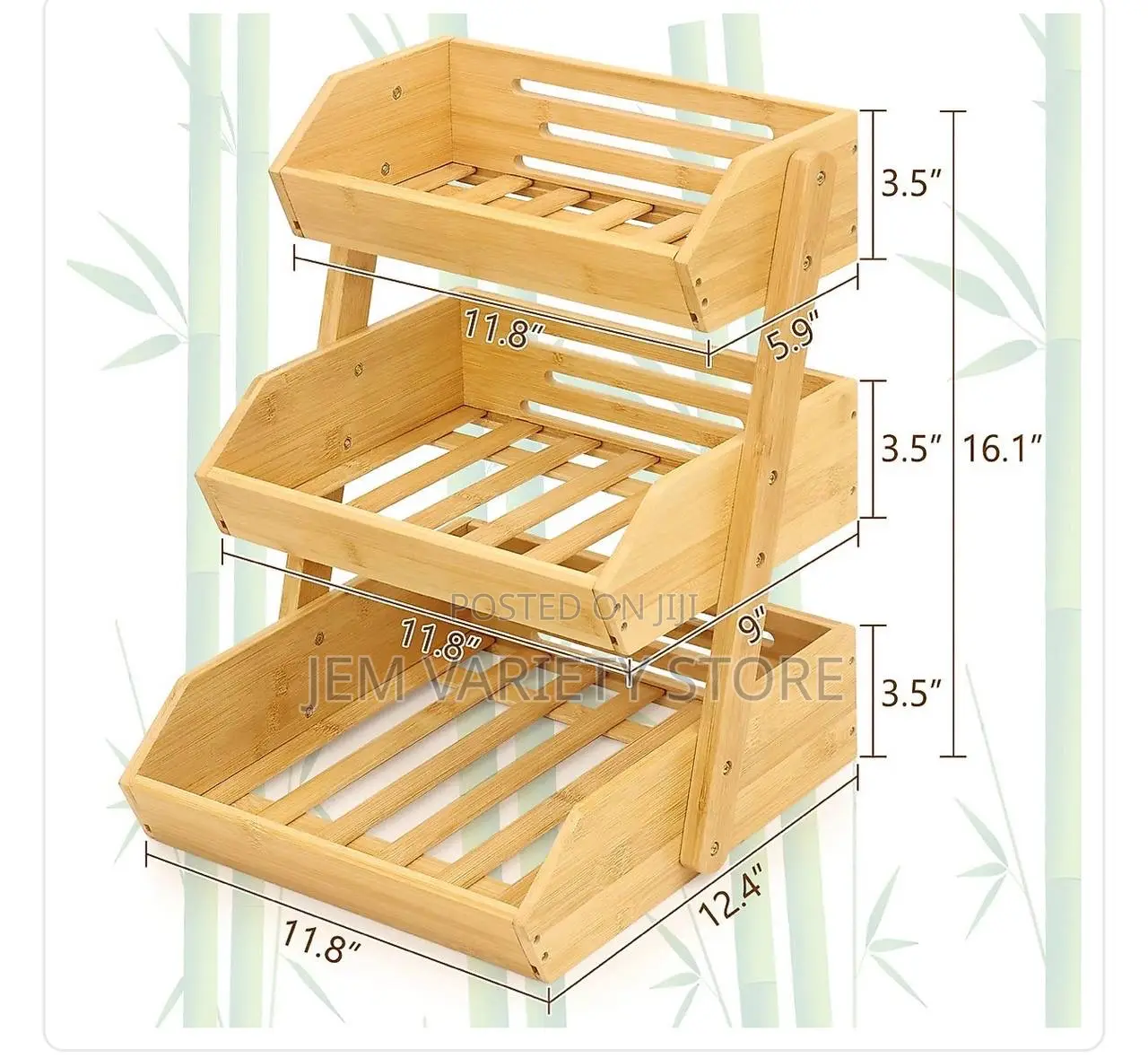 Bamboo Fruit Basket – 3 Tier Fruit Bowl
