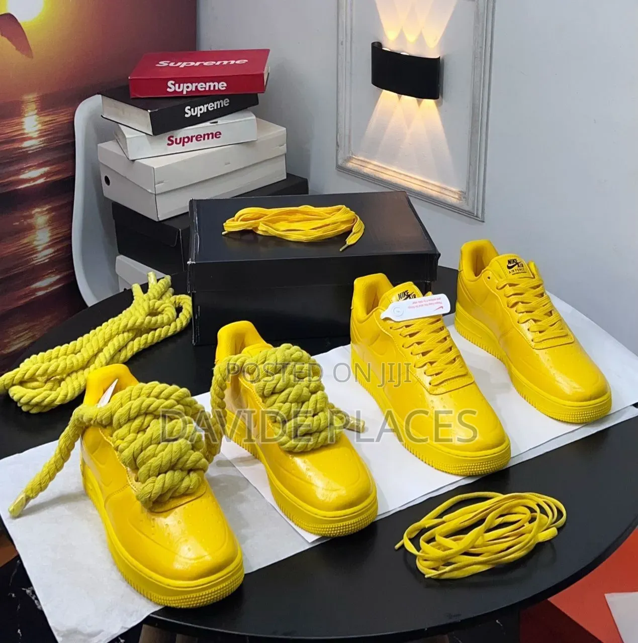 Quality Original Nike Airforce One Tripple Yellow Unisex Sneakers