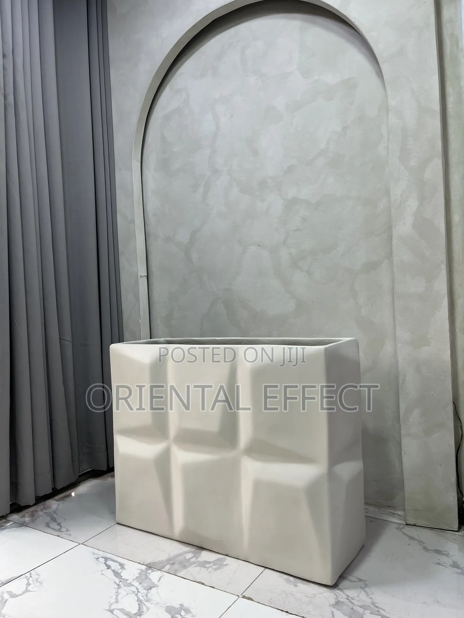 Off-White Big Prism Trough Pot for Sale | Large Flower Pot Nigeria