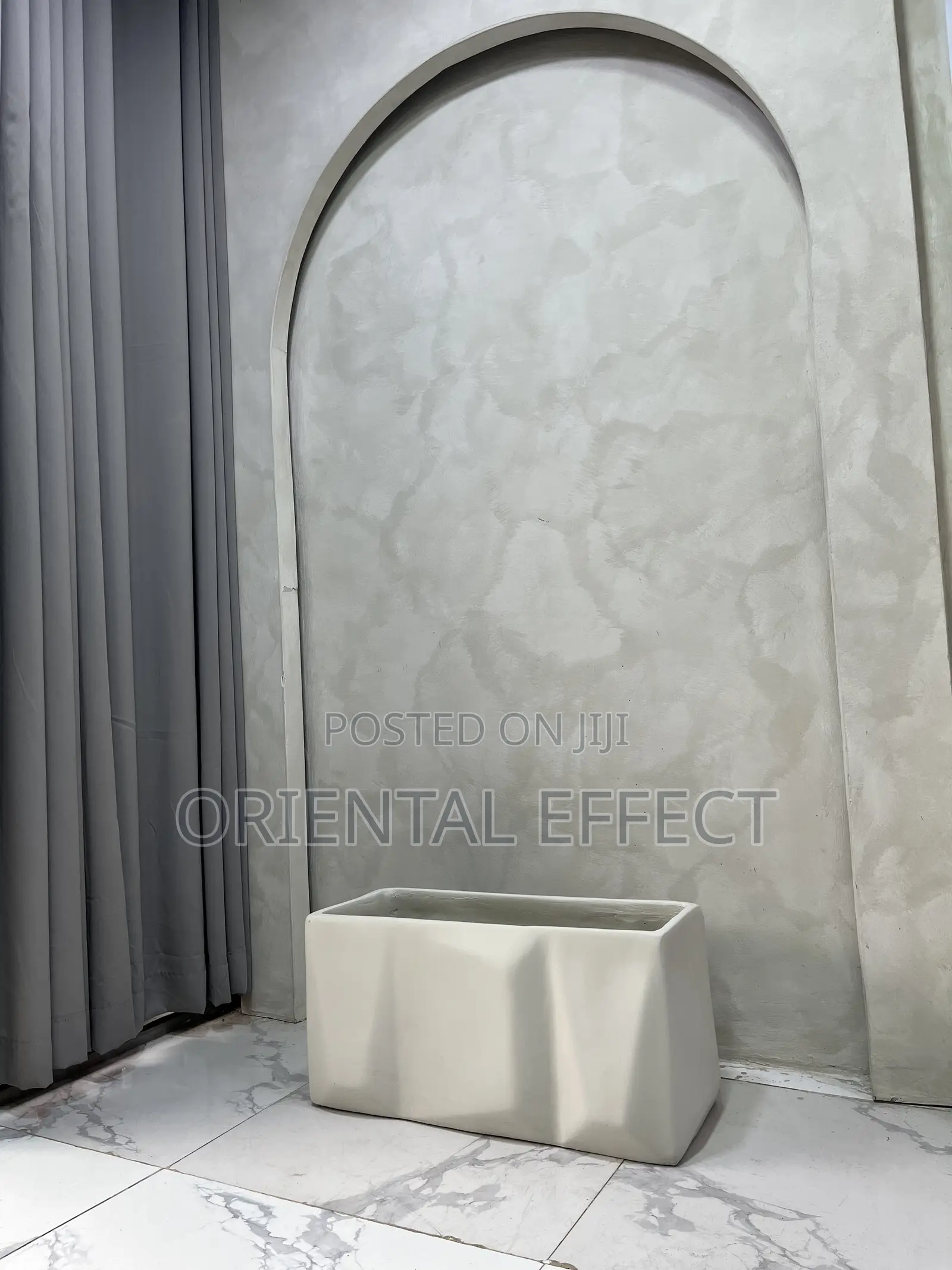 Off-White Small Prism Trough Pot for Sale | Modern Flower Pot Nigeria