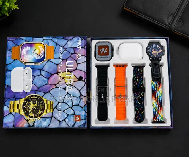 Ultra 3 Premium Smart Watch Gift Set – Complete 8-in-1 Luxury
