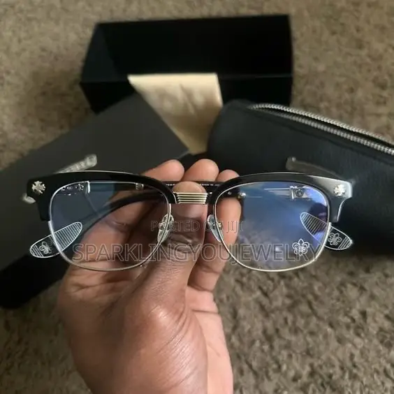 Blue Light Protection Chrome Heart Glasses With Metal Frame