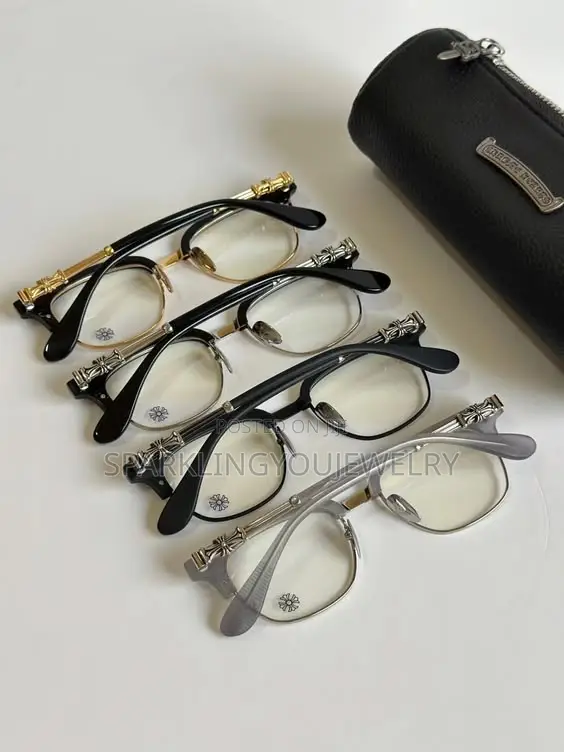 Blue Light Protection Chrome Heart Glasses With Metal Frame