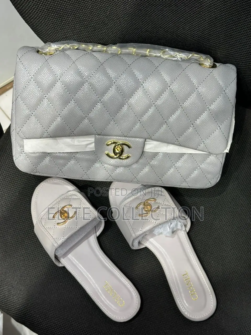 High Quality Channel Bag and Slide Combo Available as Seen[Size 37-42