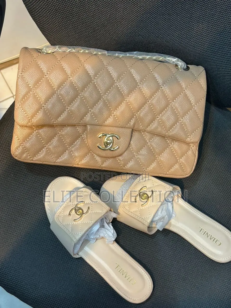 High Quality Channel Bag and Slide Combo Available as Seen[Size 37-42