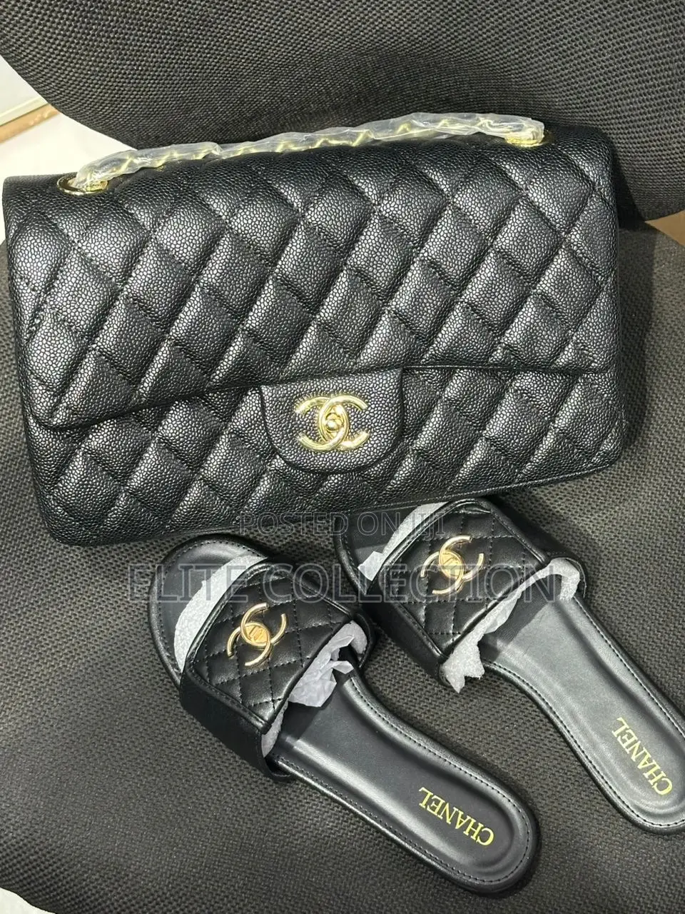 High Quality Channel Bag and Slide Combo Available as Seen[Size 37-42