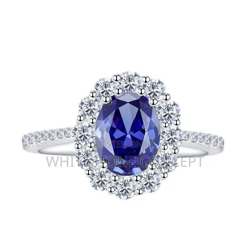 New Silver 925 Blue Gemstone for Engagement and Wedding