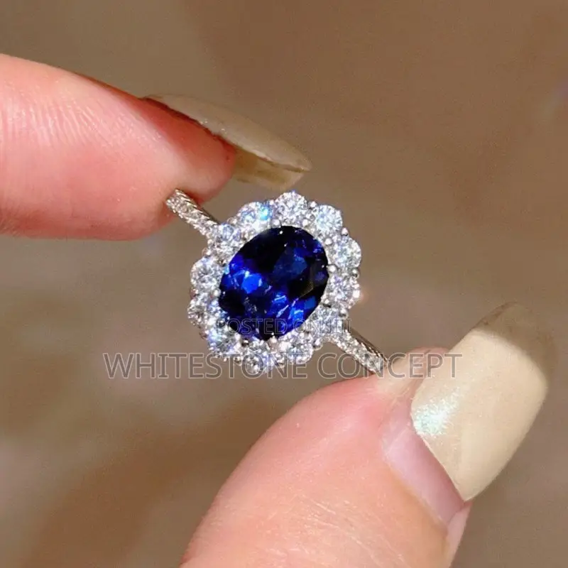 New Silver 925 Blue Gemstone for Engagement and Wedding