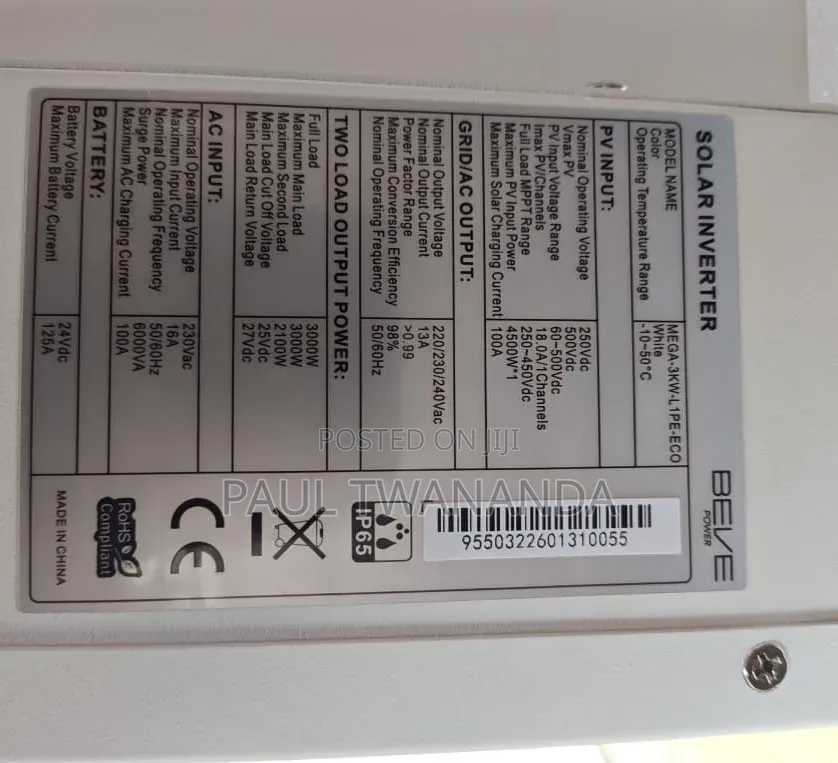 Beve Inverter 
3kva 24v Hybrid