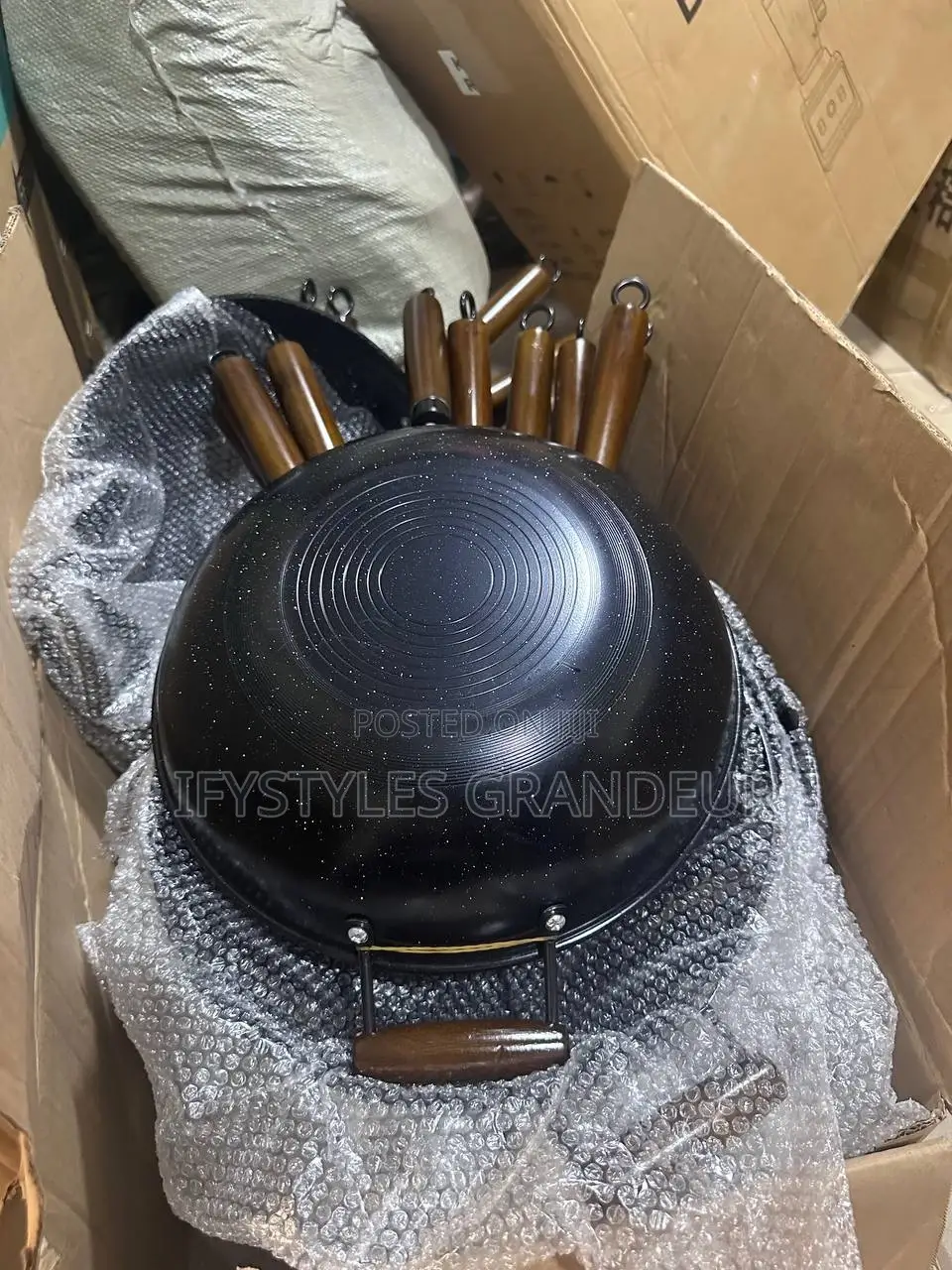 *32cm Exclusive Ceramic Titanium Non-Stick Wok Fry Pan JWH