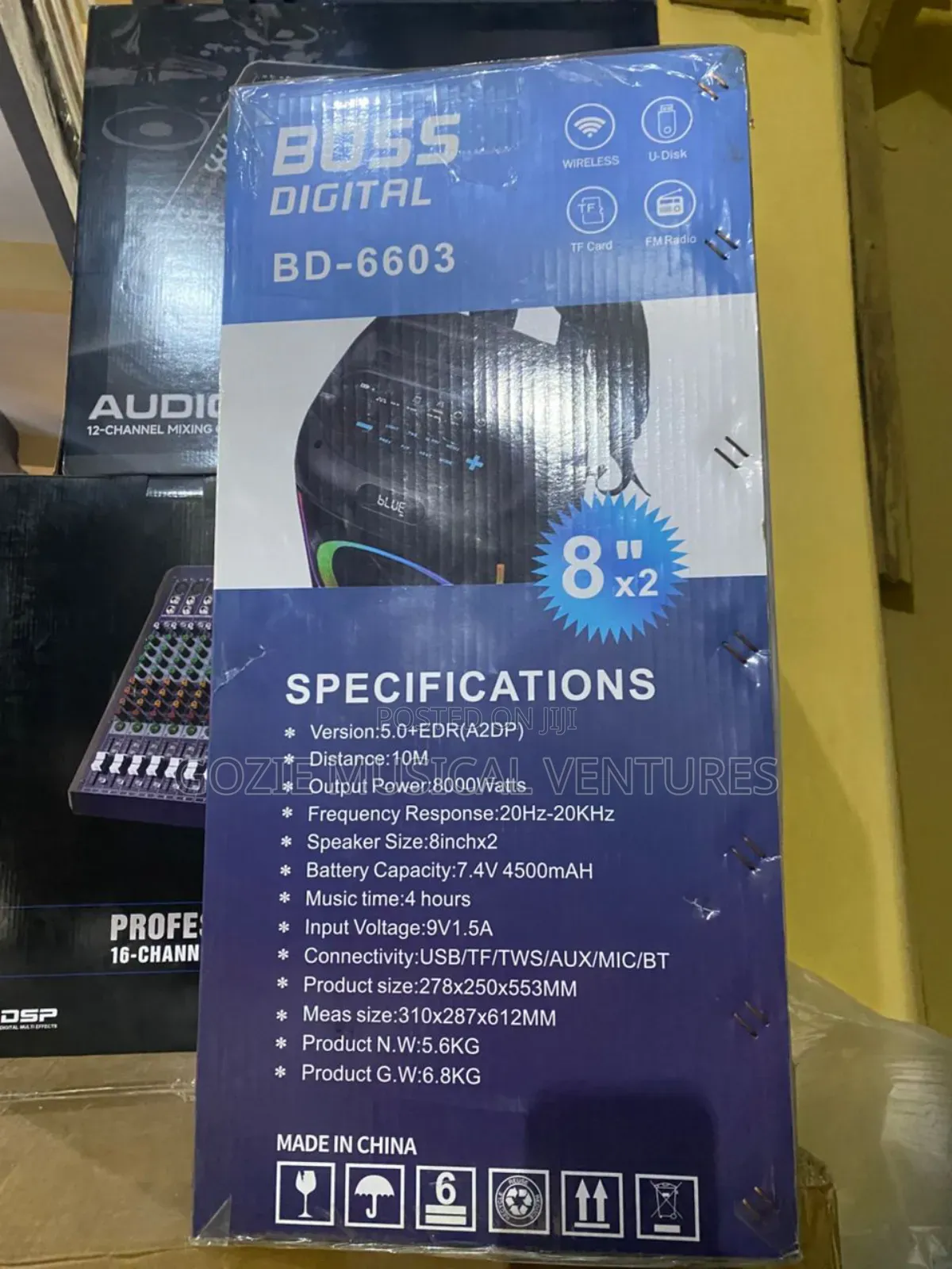 Boss Digital Bd-6603 Complete 8000 Watts and It Comes With One Wireles
