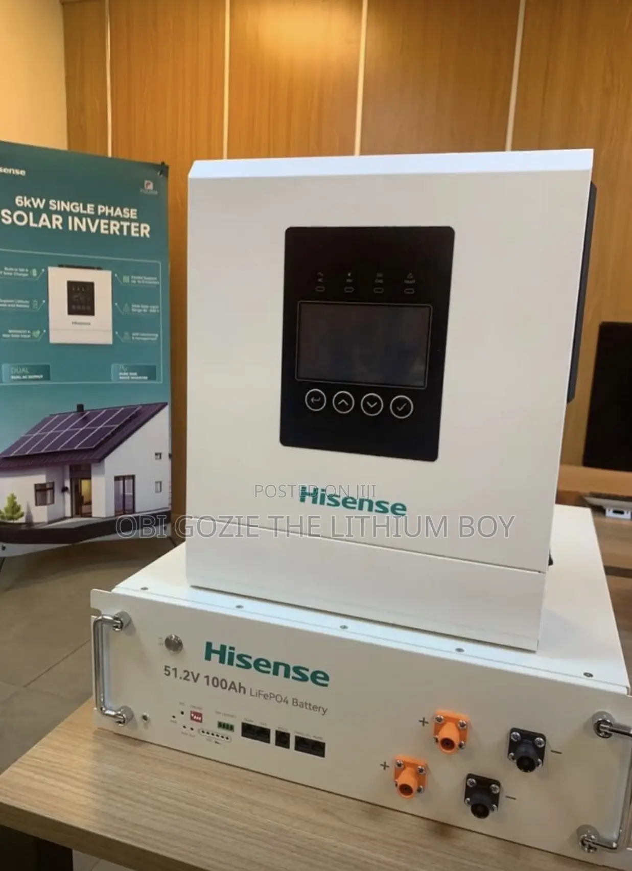 6kva 48v Hisense Hybrid Inverter 5kwh 51.2v Hisense Lithium Battery