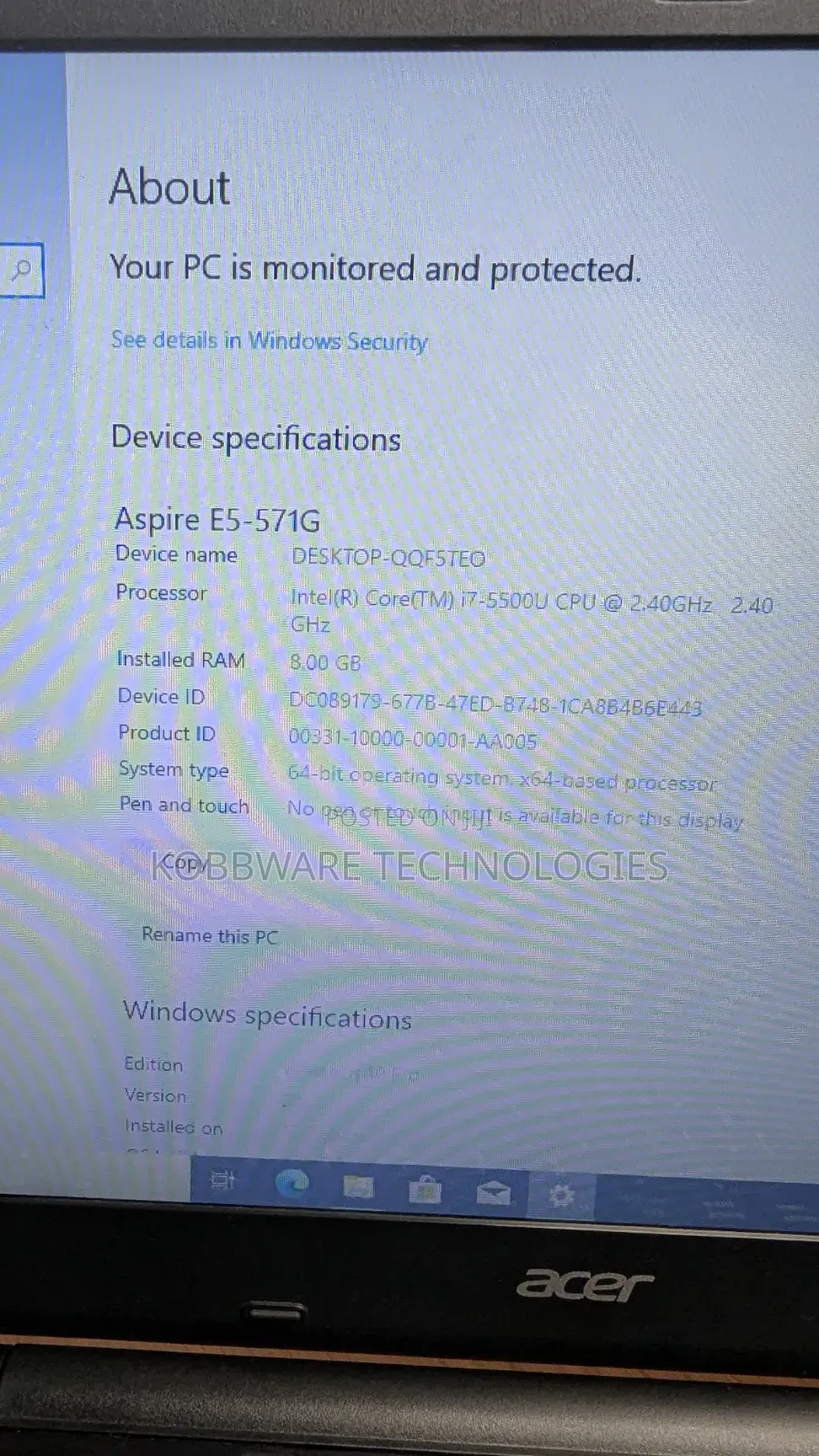 Laptop Acer Aspire E5-571G 8GB Intel Core i7 SSD 128GB