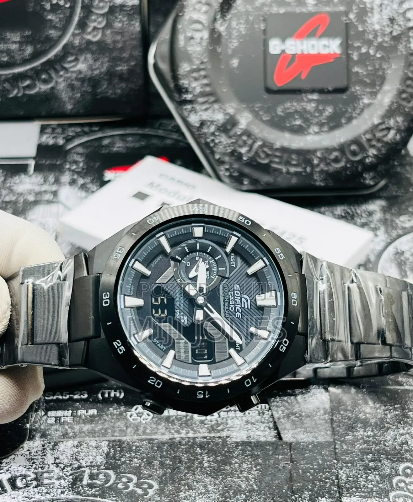 Casio Edifice Steel Watch Stopwatch Timer Luminous Display
