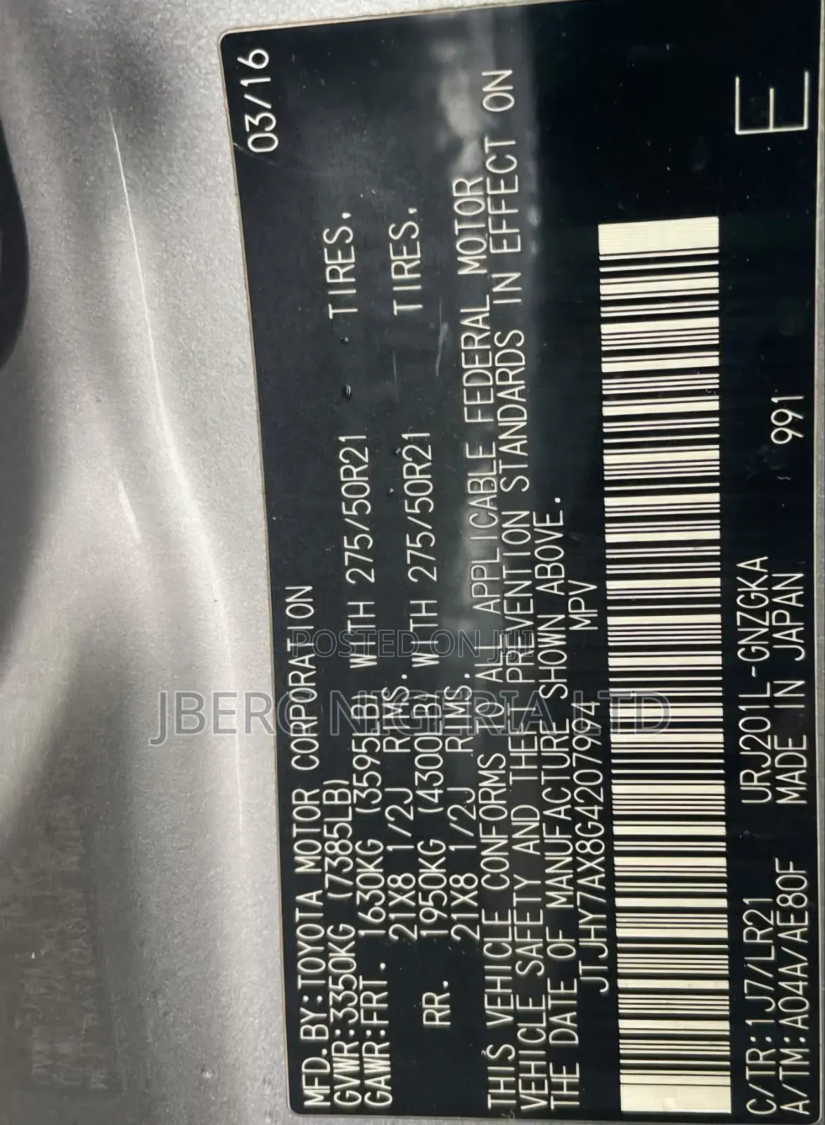 Lexus LX 570 AWD 2016 Gray