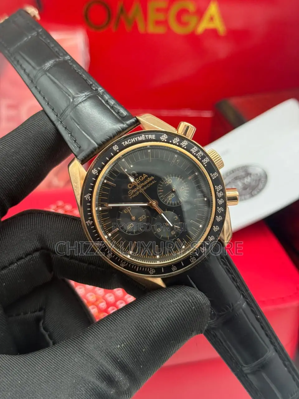 Omega Quality Luxury Men Genuine Leather Wristwatch