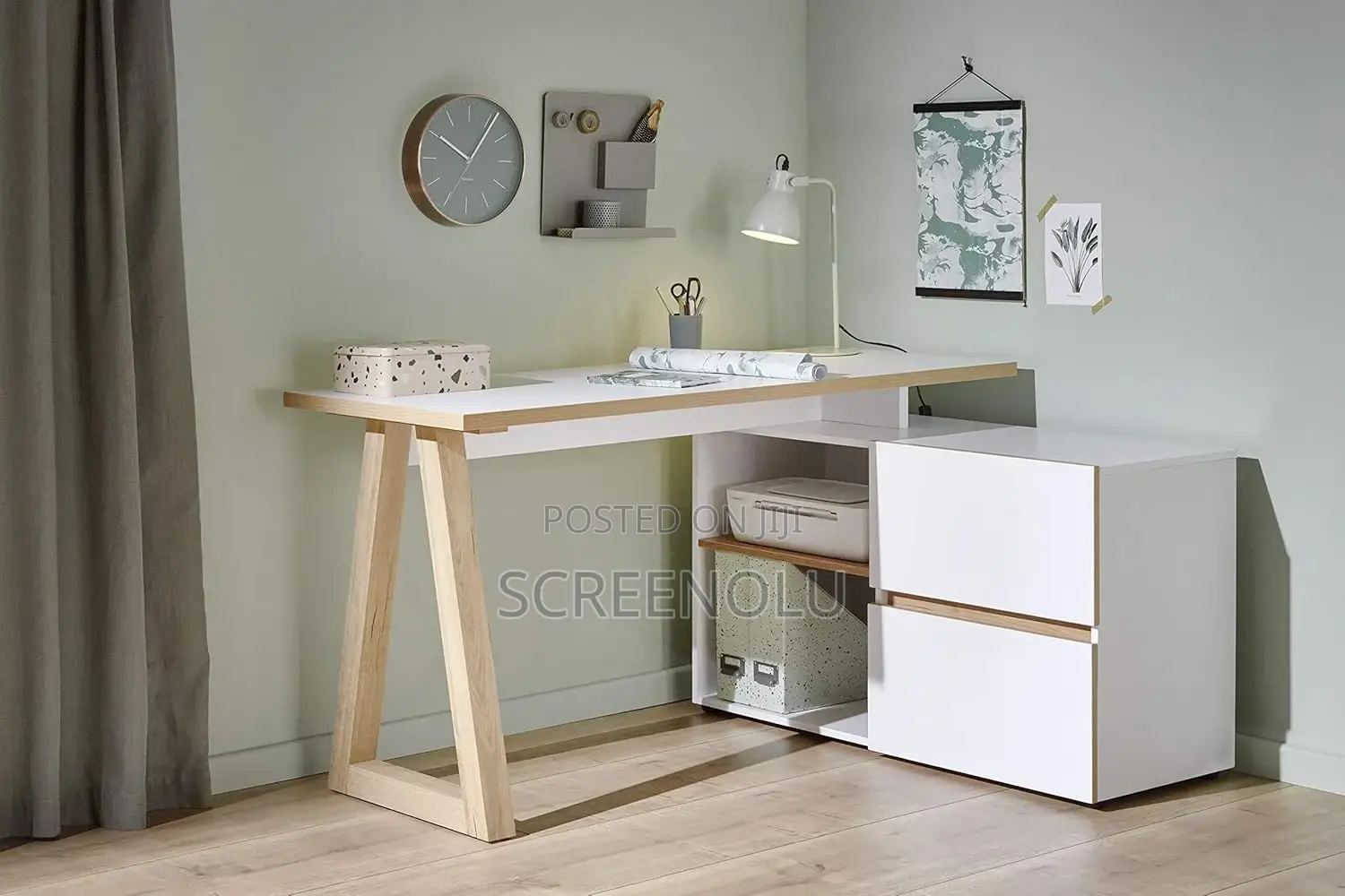 Jahnke Stanberg 2 Drawer L-Shape Corner Desk + 2 Storage Compartments