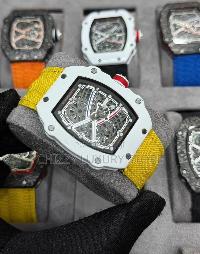Richard Mille Quality Men Rubber Strap Wristwatch