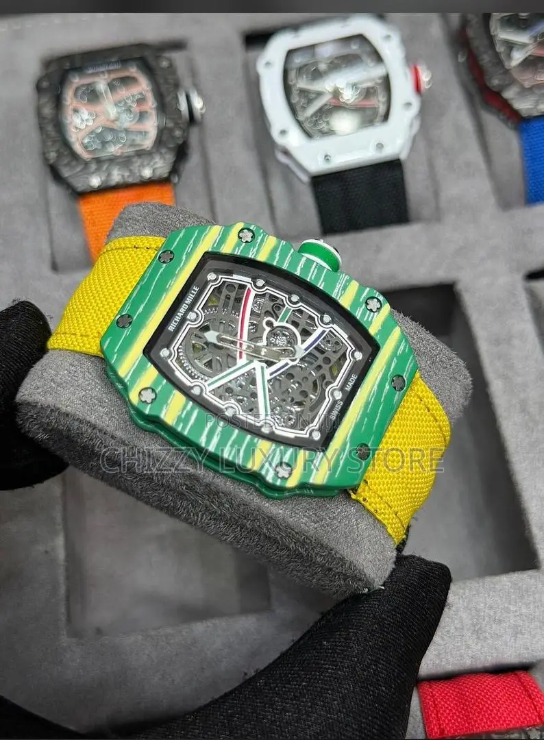Richard Mille Quality Men Rubber Strap Wristwatch