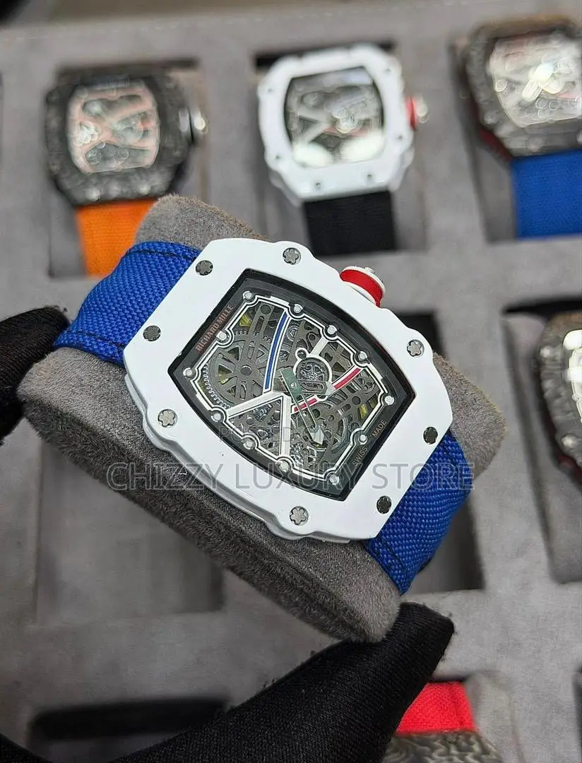 Richard Mille Quality Men Rubber Strap Wristwatch