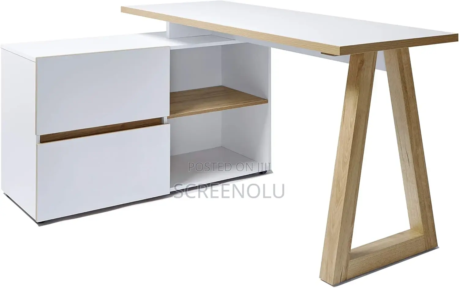 Jahnke Stanberg 2 Drawer L-Shape Corner Desk + 2 Storage Compartments