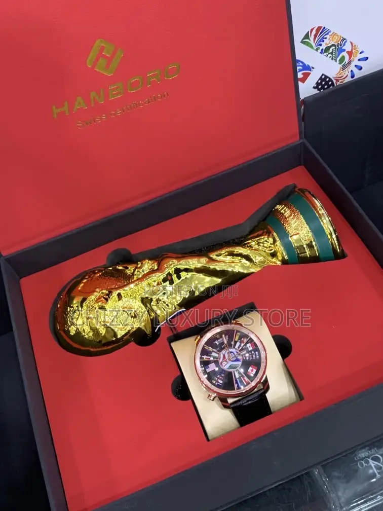 Hanboro Authentic World Cup Quality Luxury Genuine Leather Wristwatch