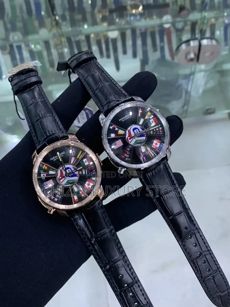 Hanboro Authentic World Cup Quality Luxury Genuine Leather Wristwatch