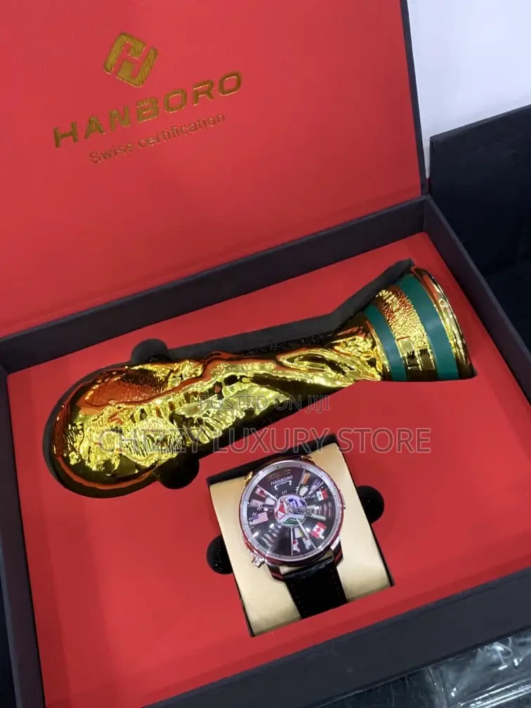 Hanboro Authentic World Cup Quality Luxury Genuine Leather Wristwatch