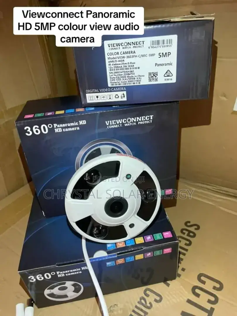 Panoramic Hd 5mp Camera 3600 Fisheye Lens Comprehensive Surveillance