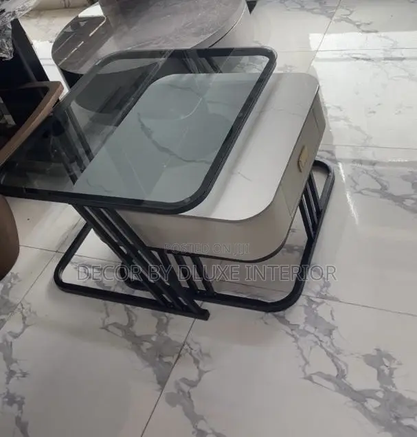 Modern Square Marble Glass Folding 2 in 1 Coffee Table